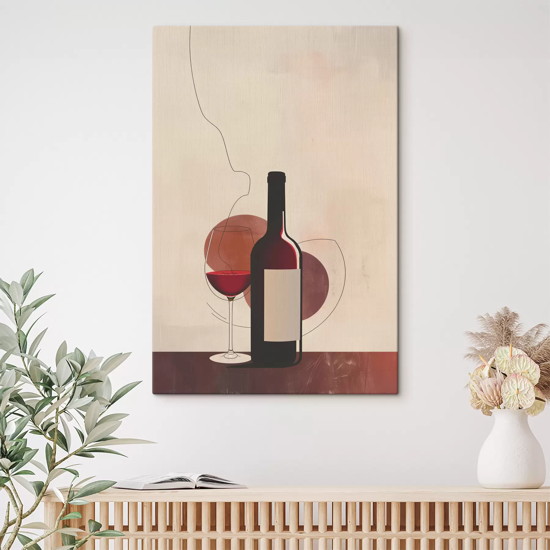 Fototapet Láhev vína a sklenice s vínem s40191