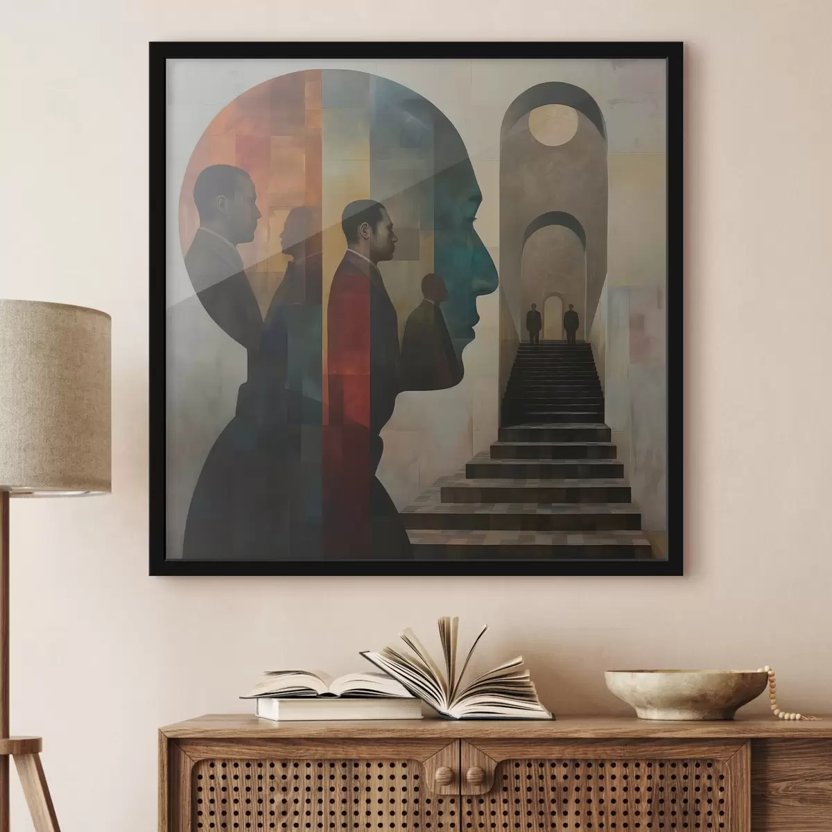 Poster moderní profily mužů v umění f40239