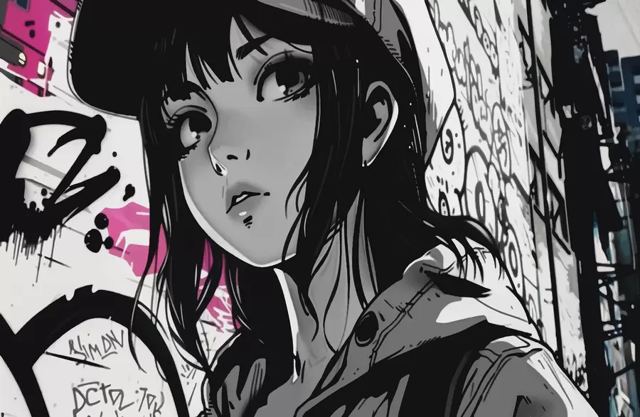 Fototapet Anime dívka w00973