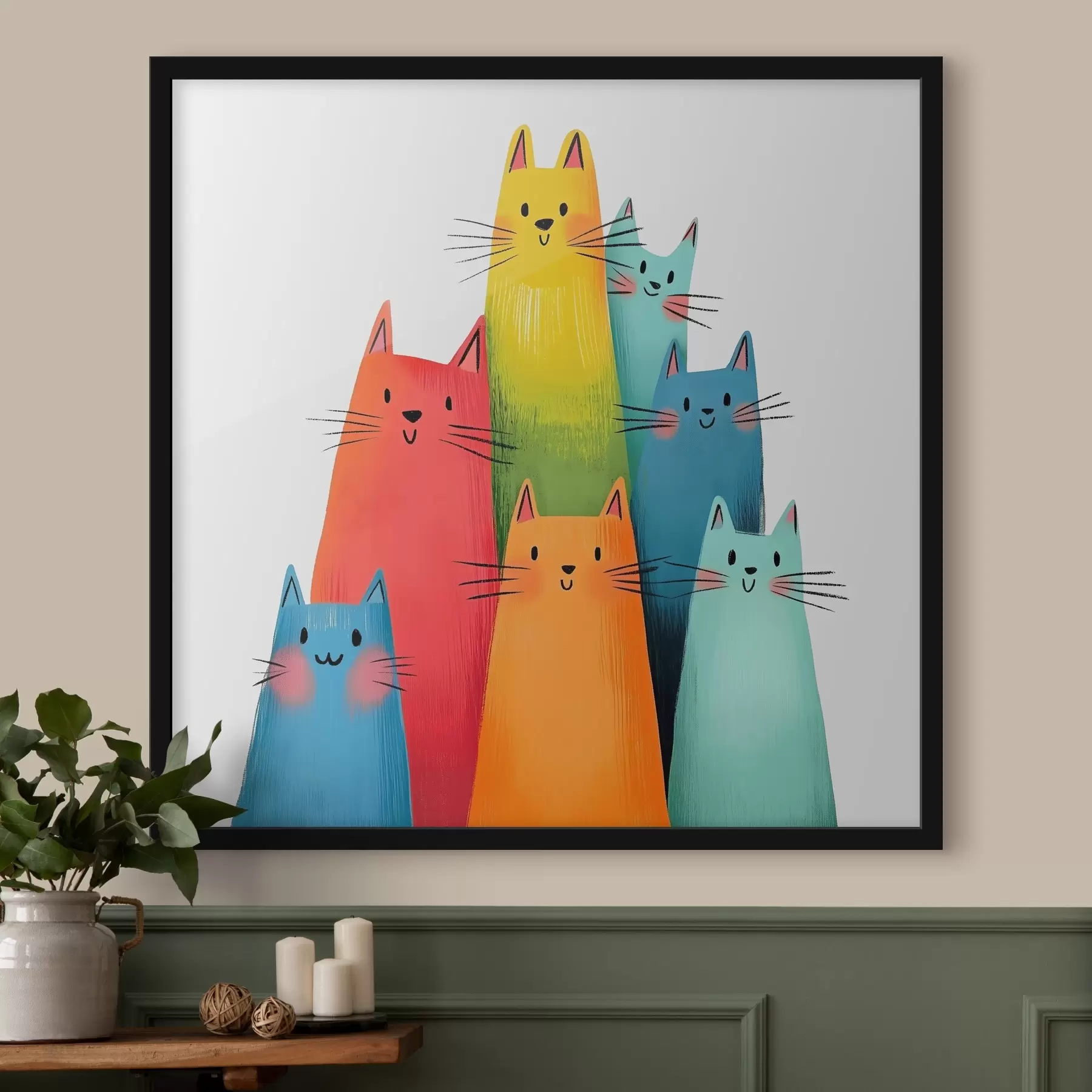 Obraz Abstraktní vícebarevné kočky Č. f40041