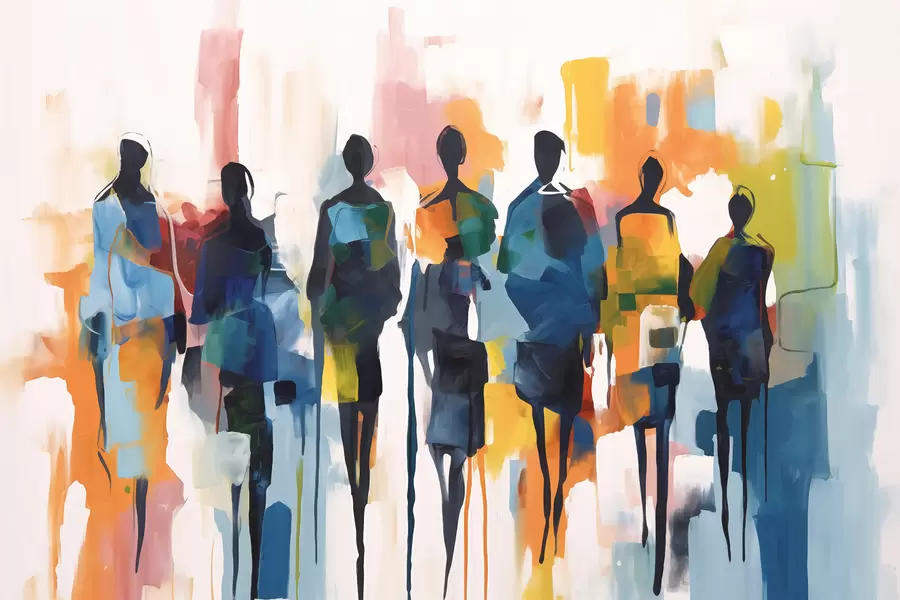 Fototapet Siluety abstraktních lidí w01559