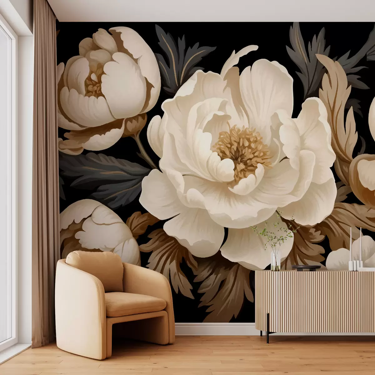 Fototapet Vintage květiny w01109