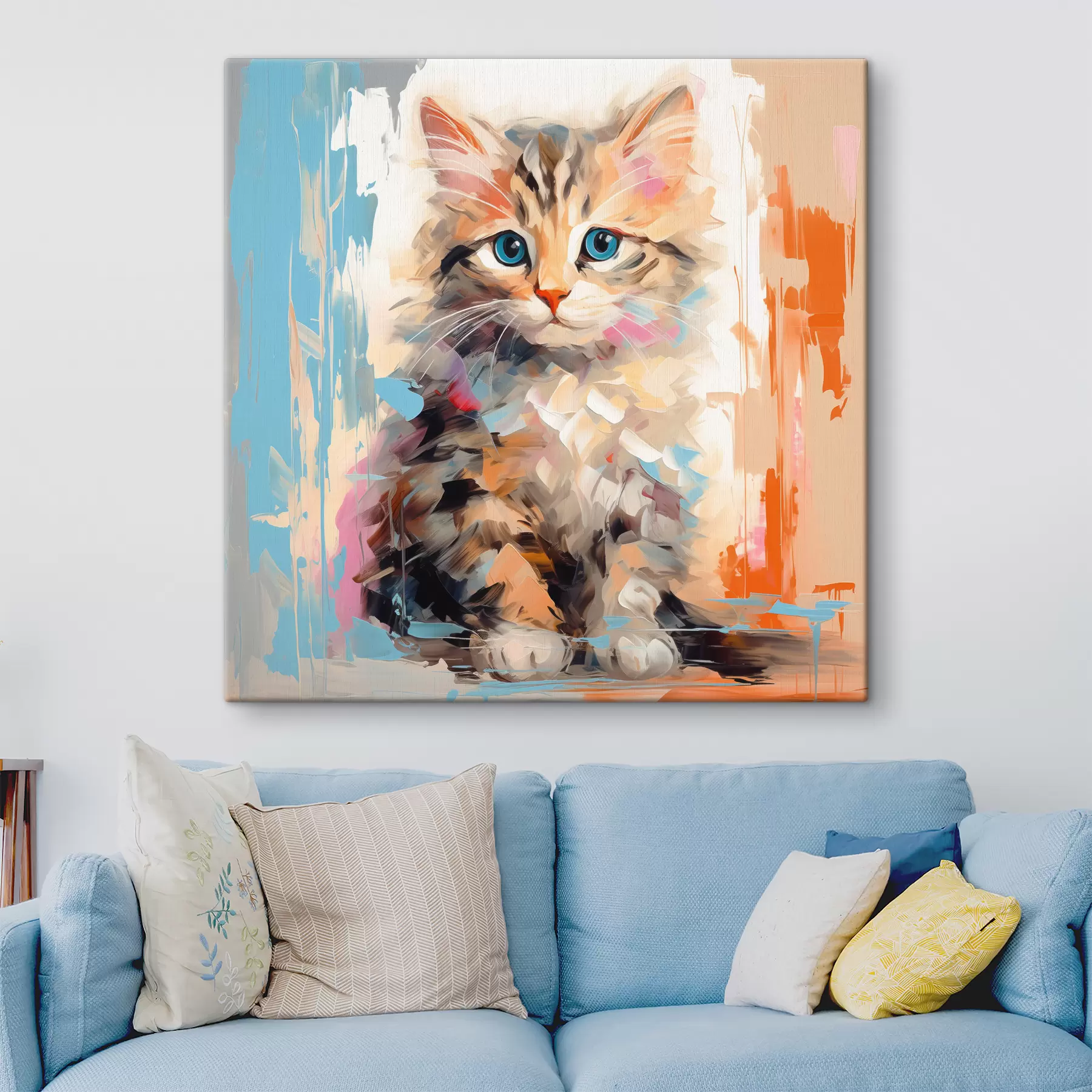 Obraz Kotě s tahy štětcem Č. s40735