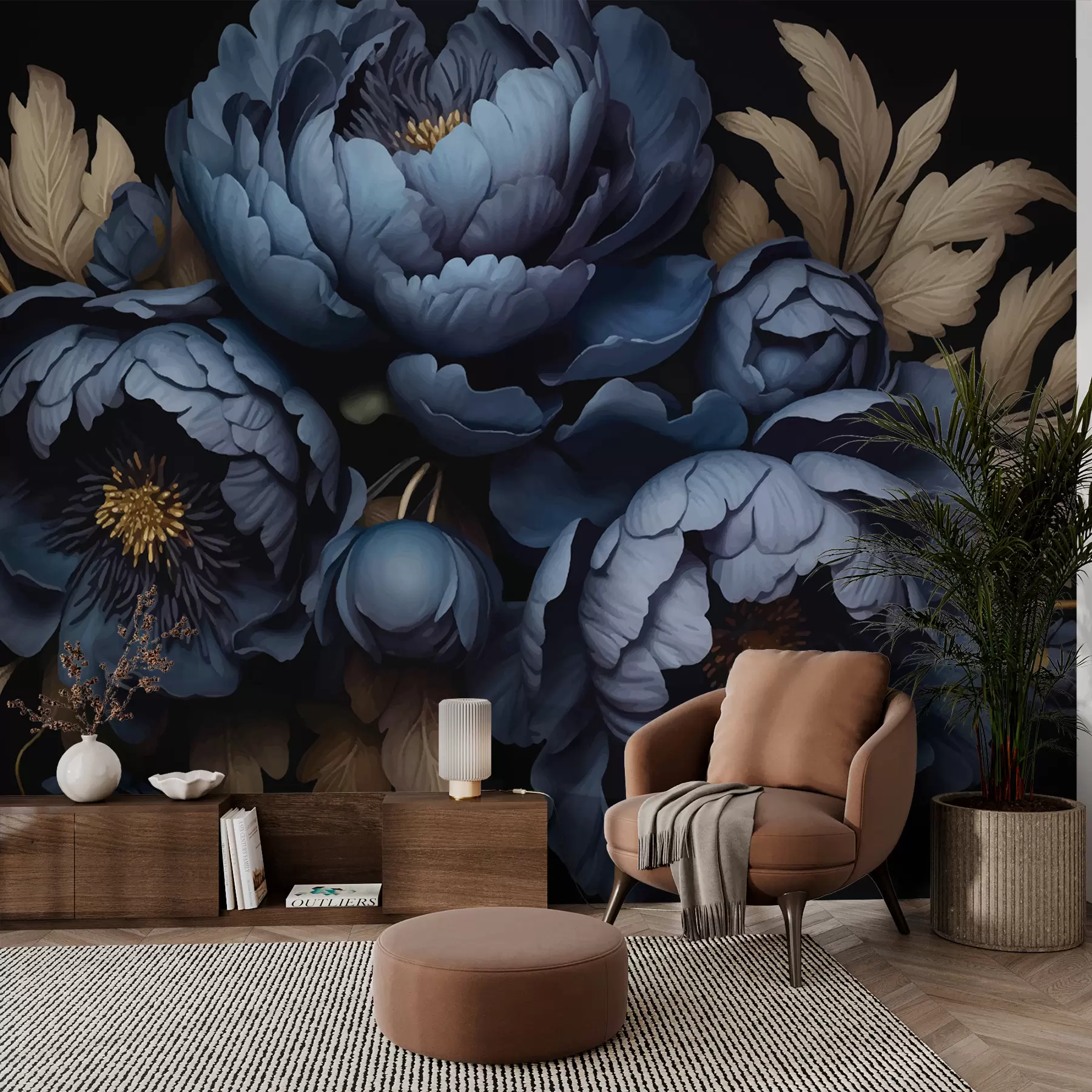 Fototapet Modré pivoňky w01131