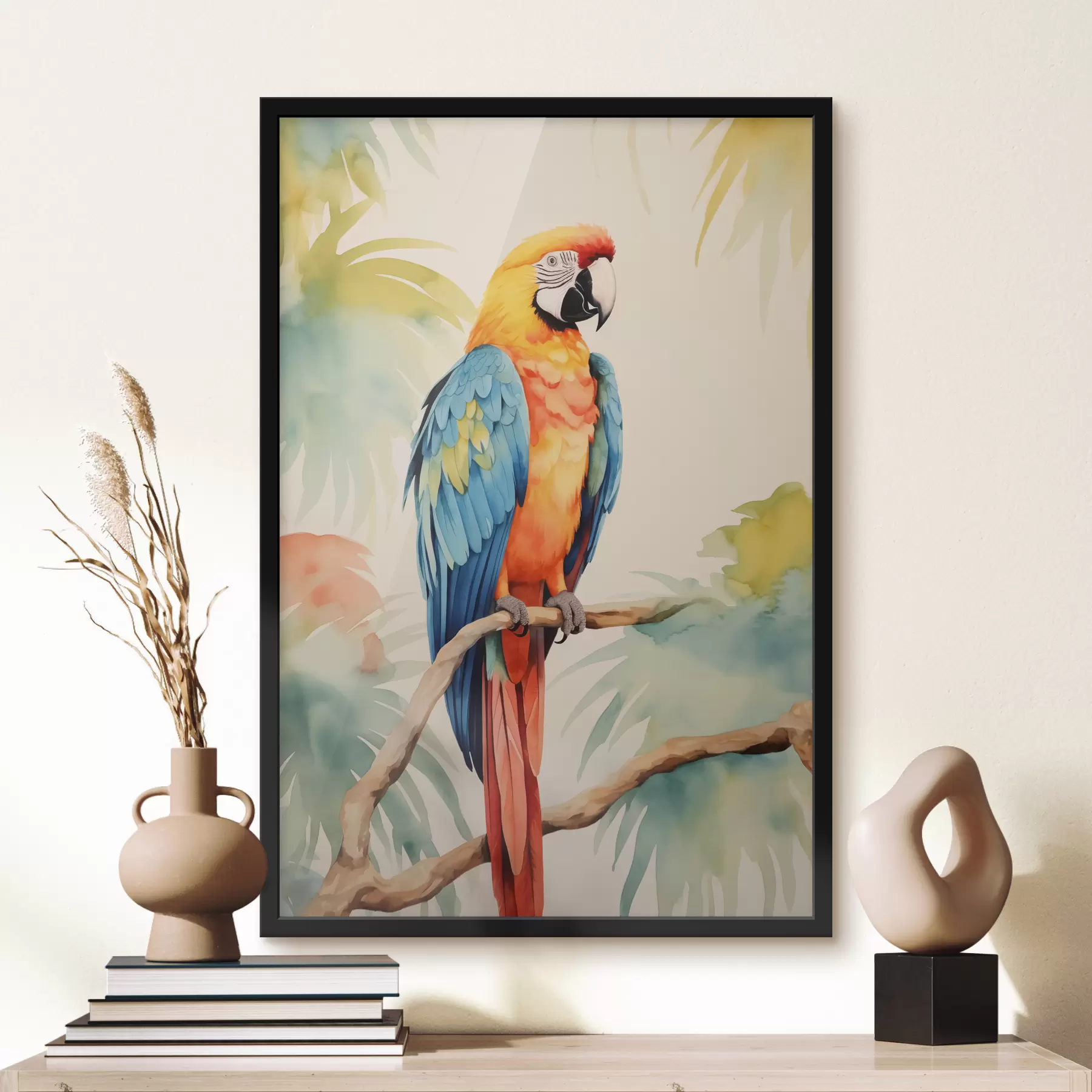 Obraz Barevný papoušek ara sedí na větvi Č. f40879