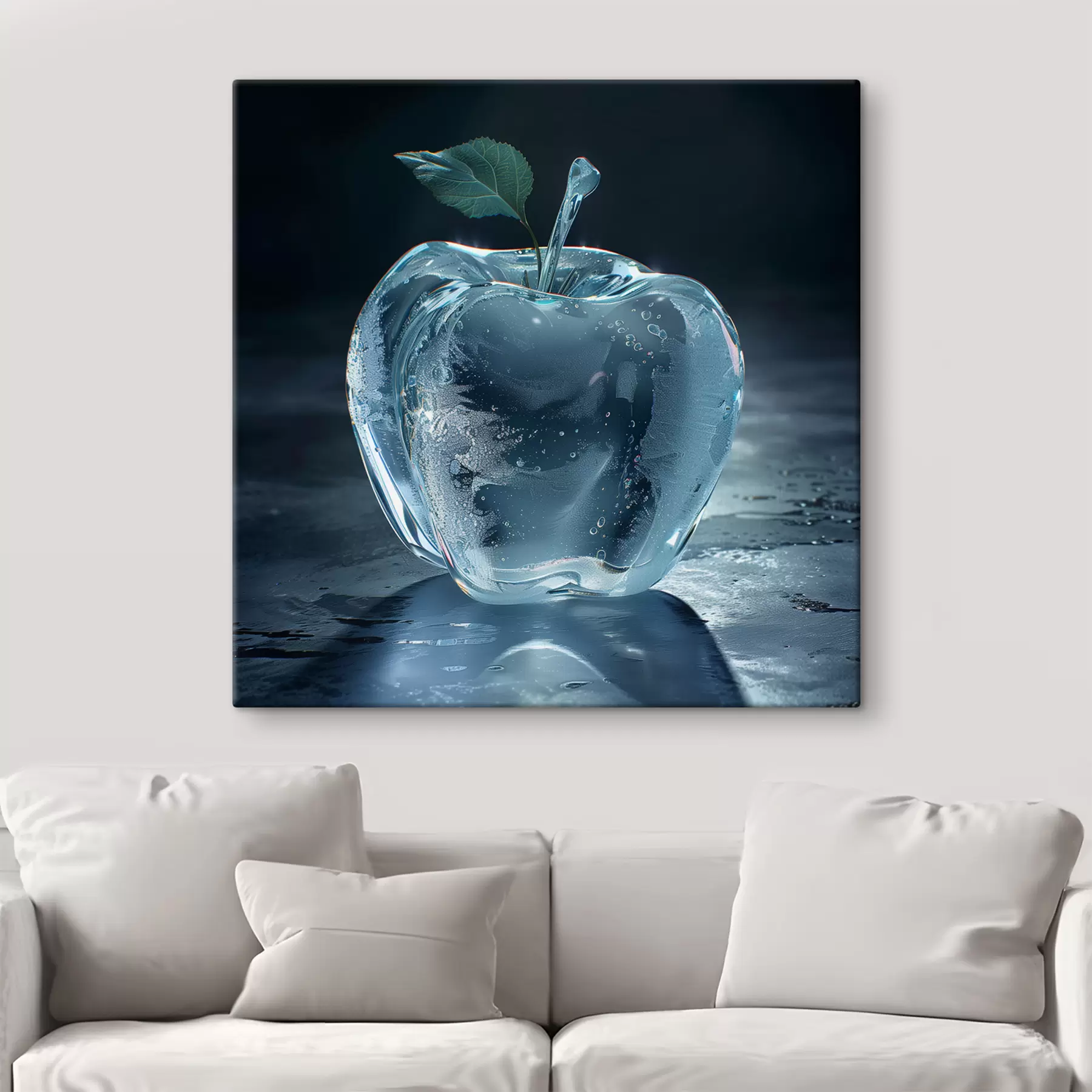 Fototapet Skleněné jablko na tmavém pozadí s40912