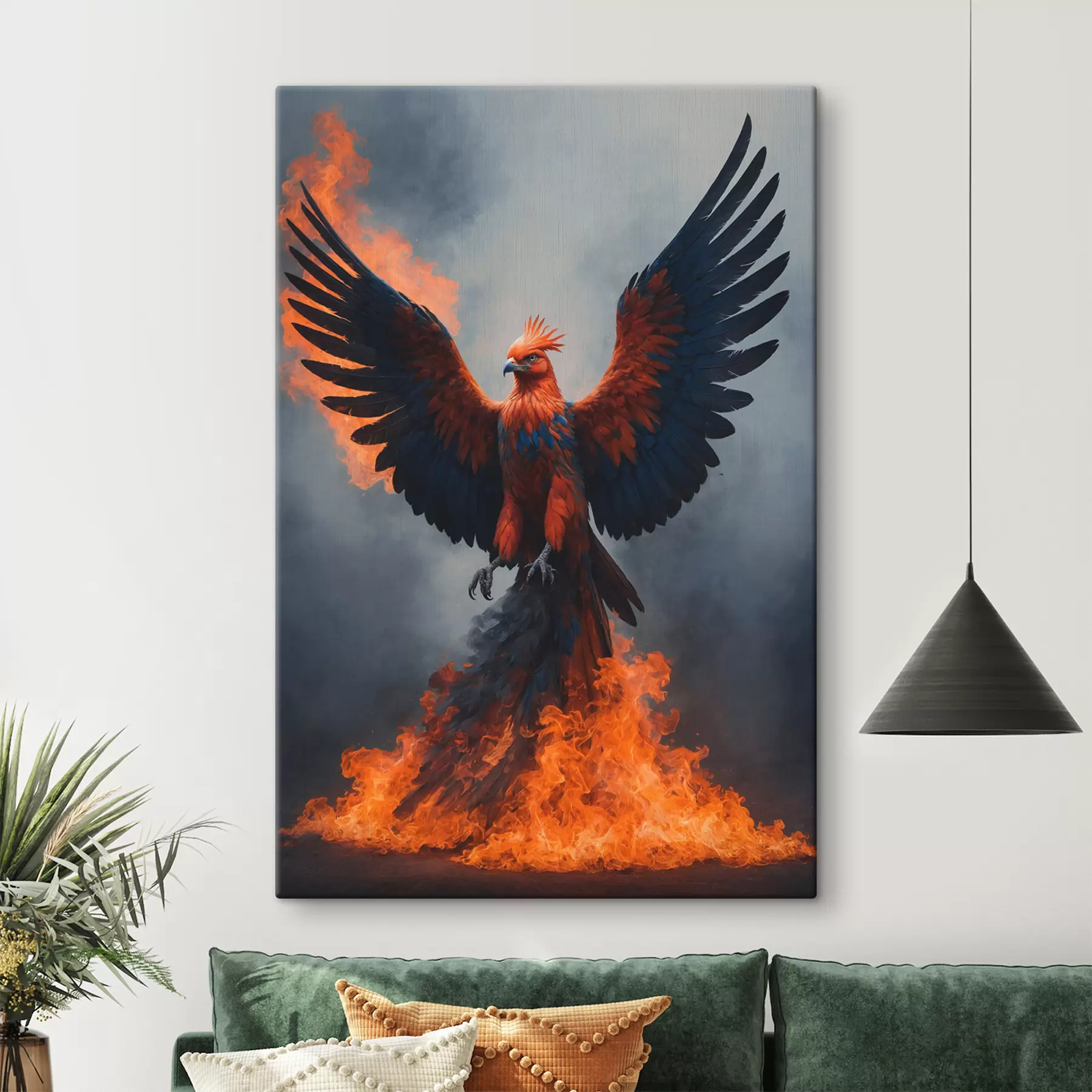 Fototapet Fénix na rozmazaném pozadí s40873