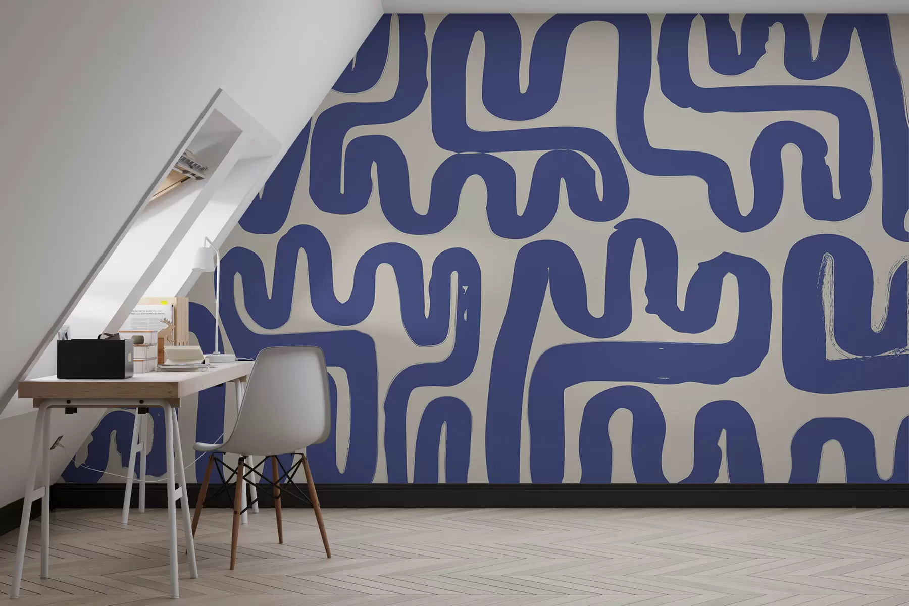 Fototapet Modré navíjecí čáry w01686