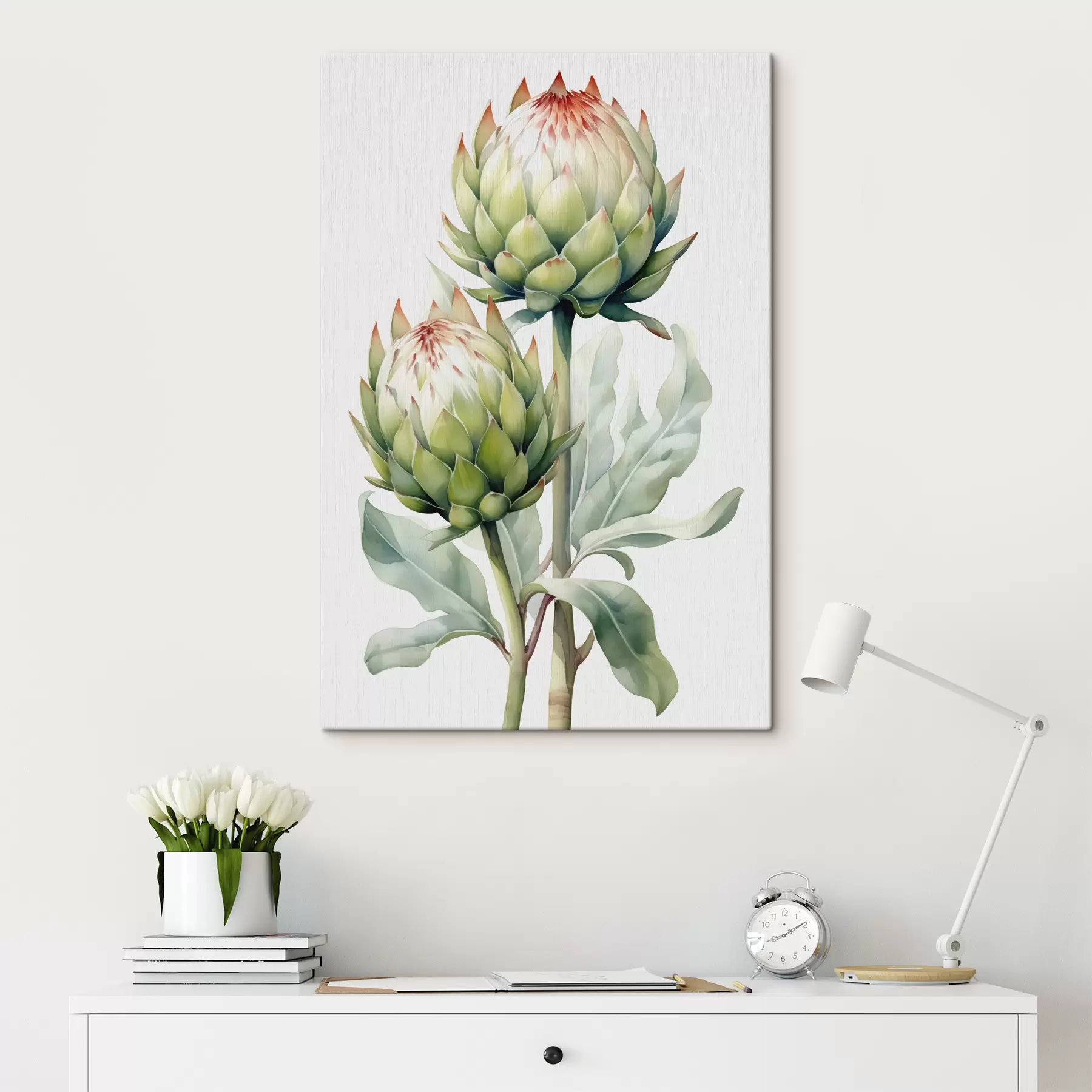 Fototapet Akvarel s větvičkou artyčoku s41008