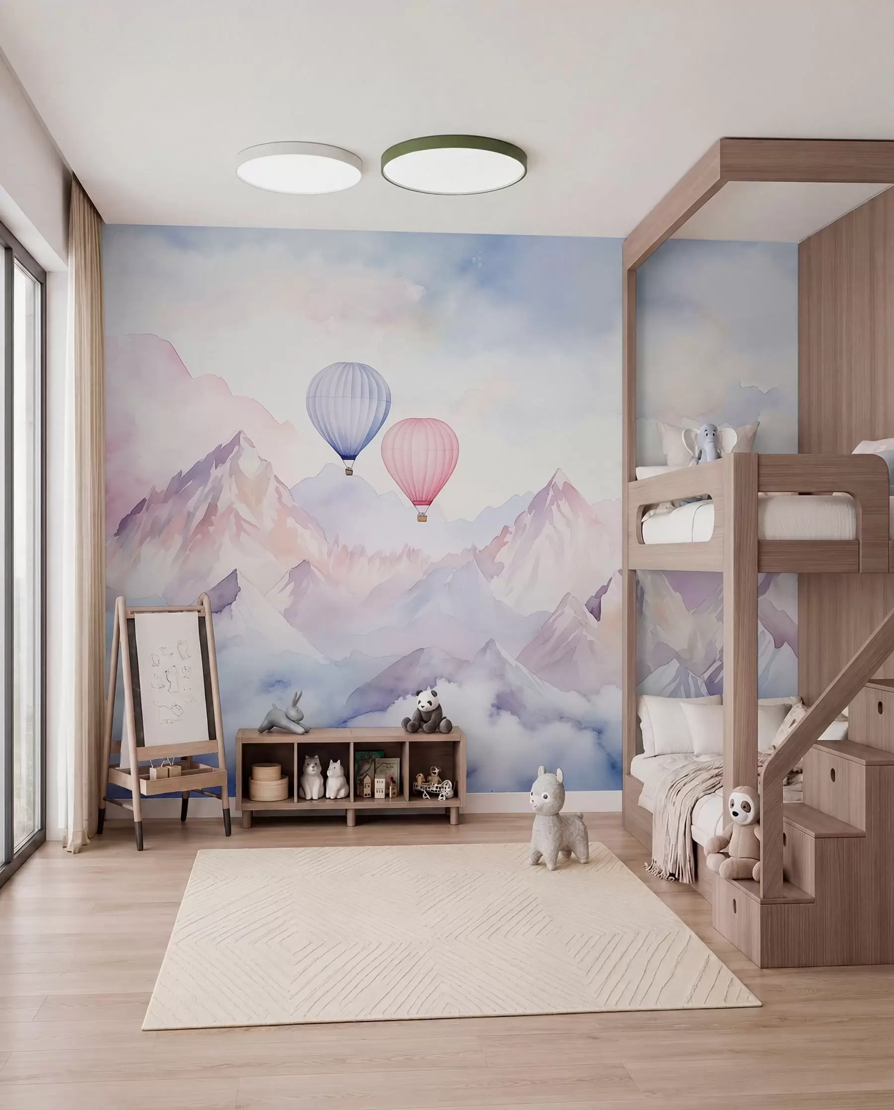 Fototapet Balony nad růžovými vrcholy w01786