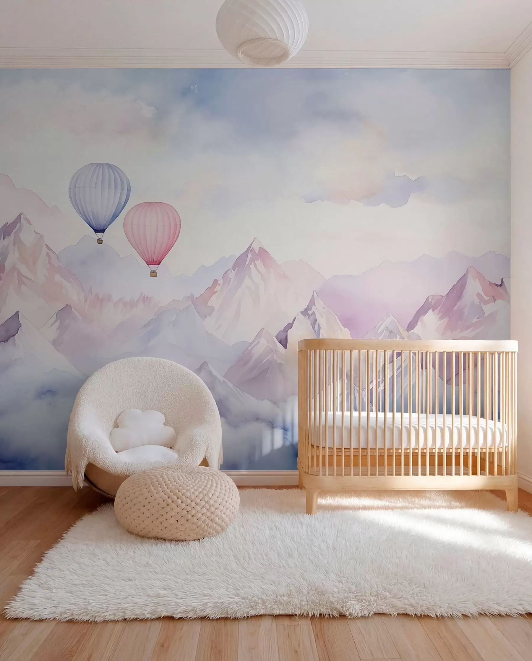 Fototapet Balony nad růžovými vrcholy w01786