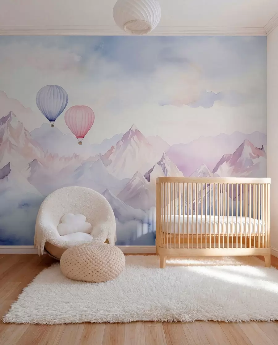 Fototapet Balony nad růžovými vrcholy w01786