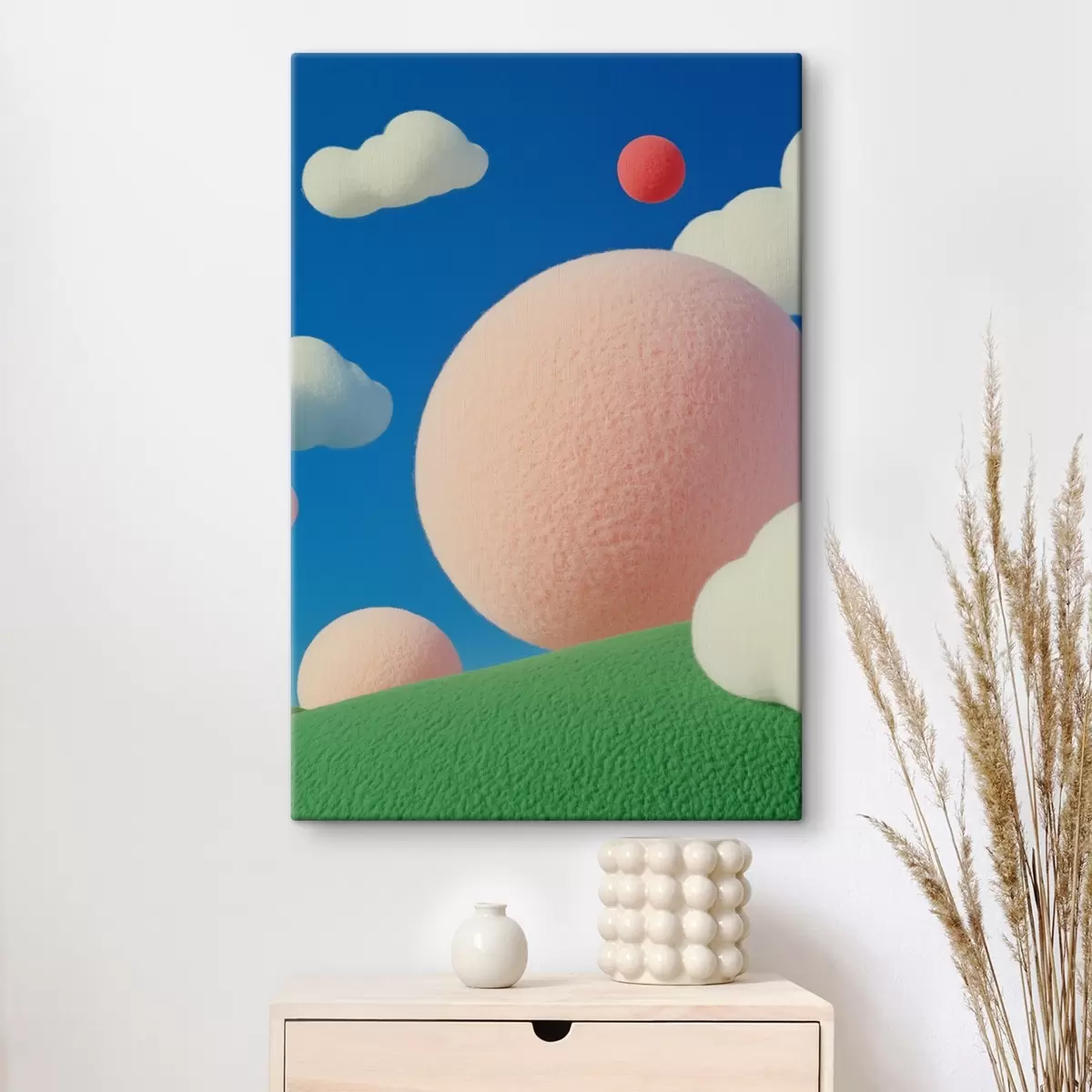 Obraz Barevná plstěná abstrakce s balónky a mraky Č. s40971