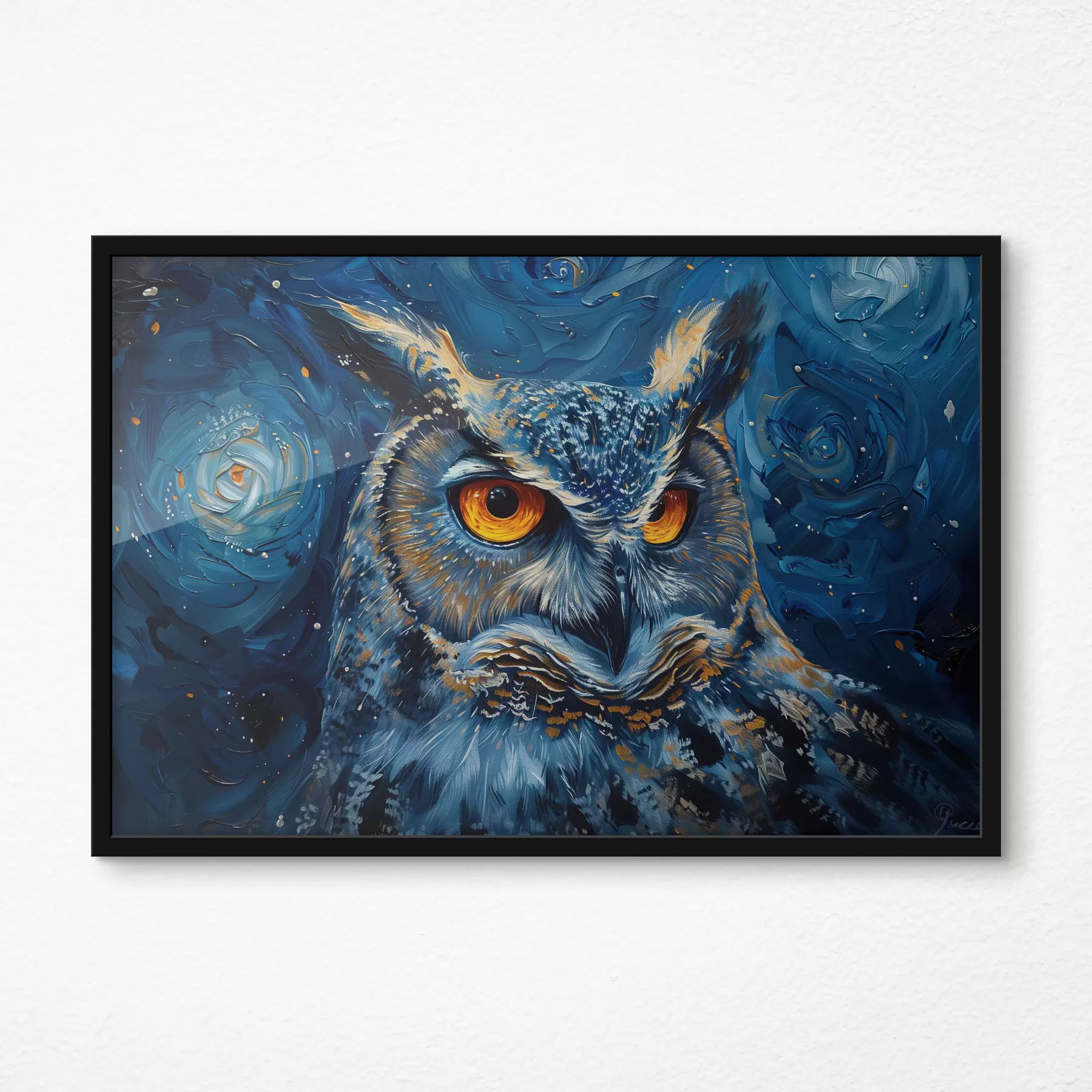 Fototapet Soví pohled v noci s oblohou ve stylu Van Gogha f40982