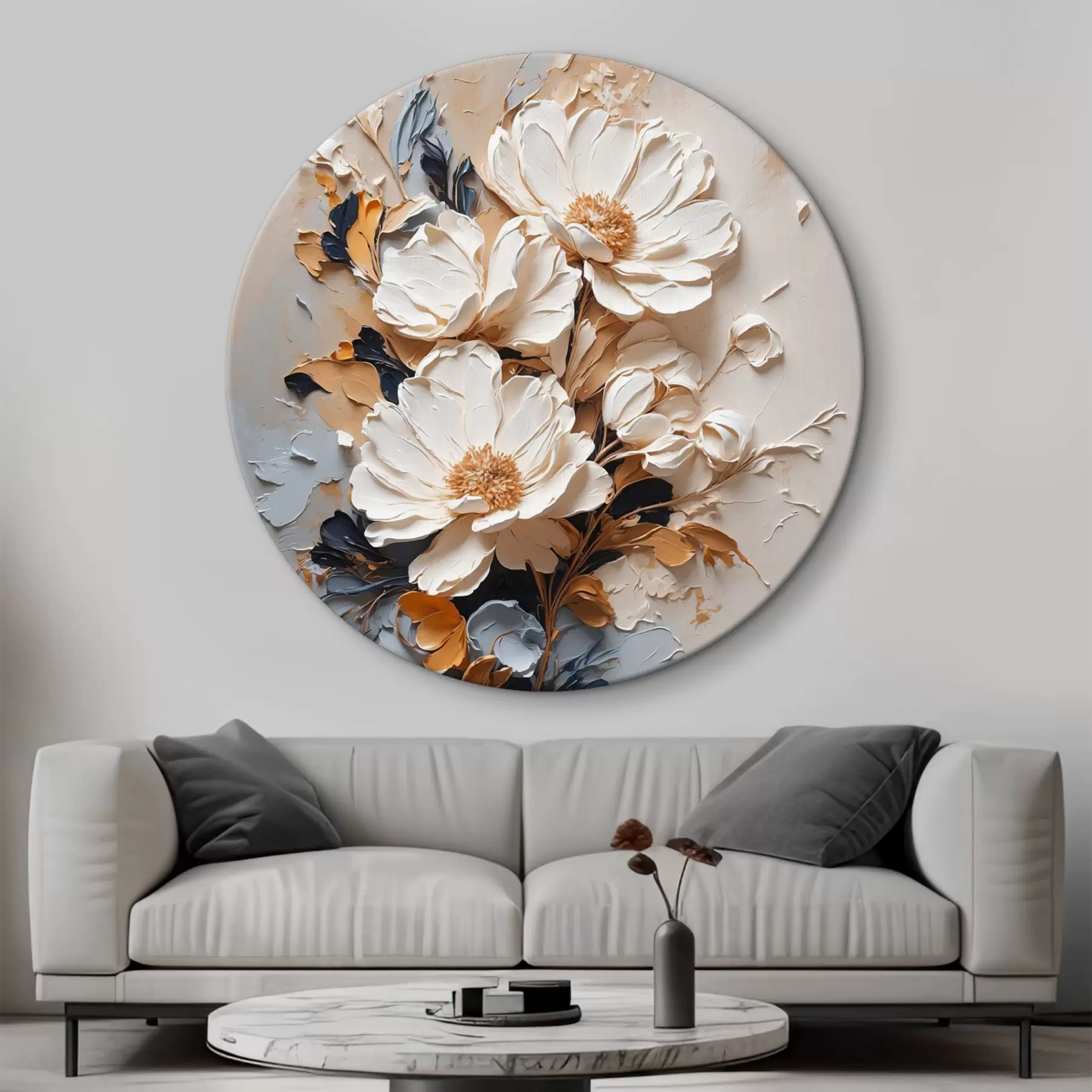 Obraz Bílé květy v oleji Č. r37327