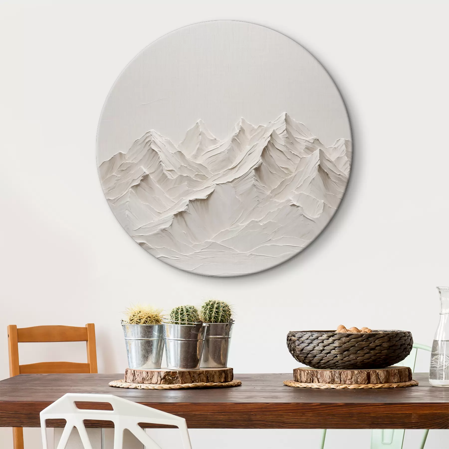 Obraz Trojrozměrná bílá horská krajina Č. r38306