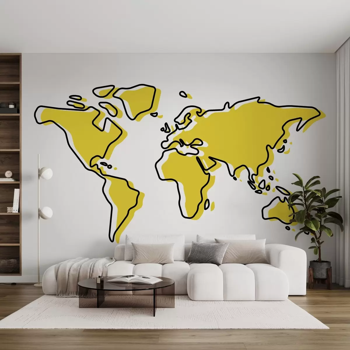 Fototapet Stylizovaná mapa světa v živých barvách u99073