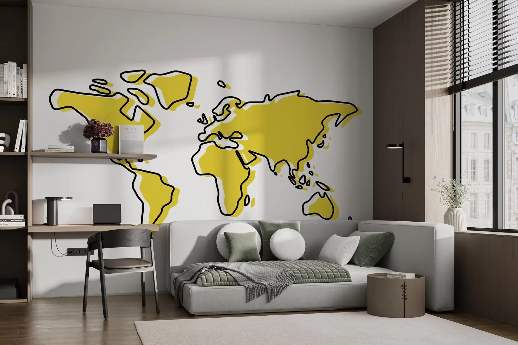 Fototapet Stylizovaná mapa světa v živých barvách u99073