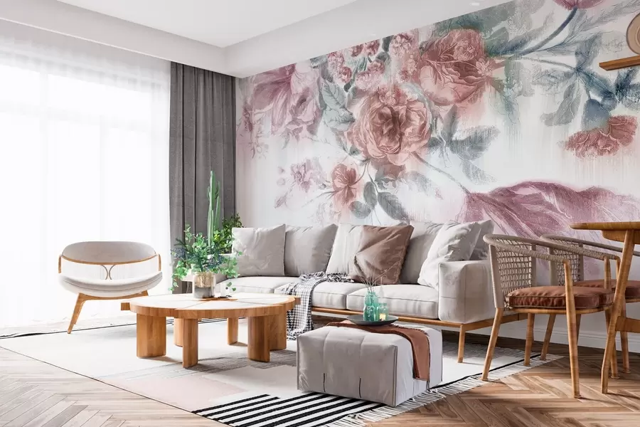 Fototapet Jemný pastelový design květinového aranžmá w00389