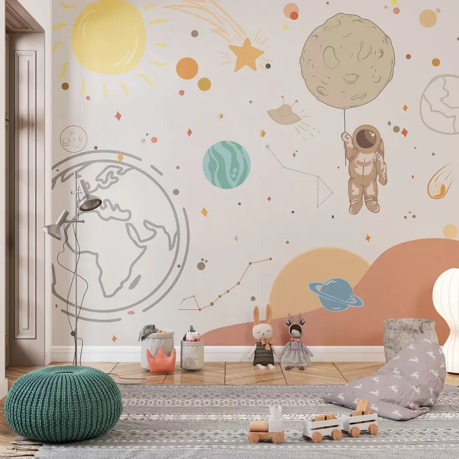Obraz Astronaut zkoumá barevný vesmír Č. w00743