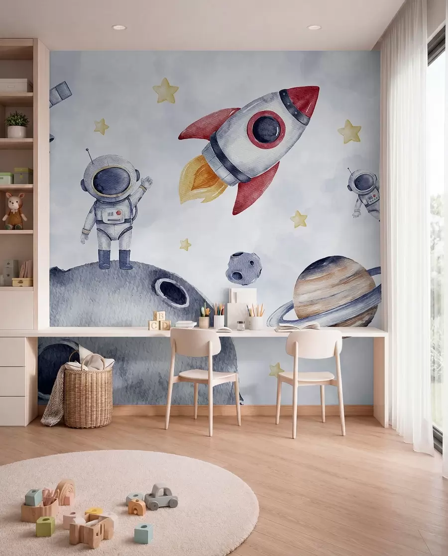 Fototapet Malí astronauti v letu w01461