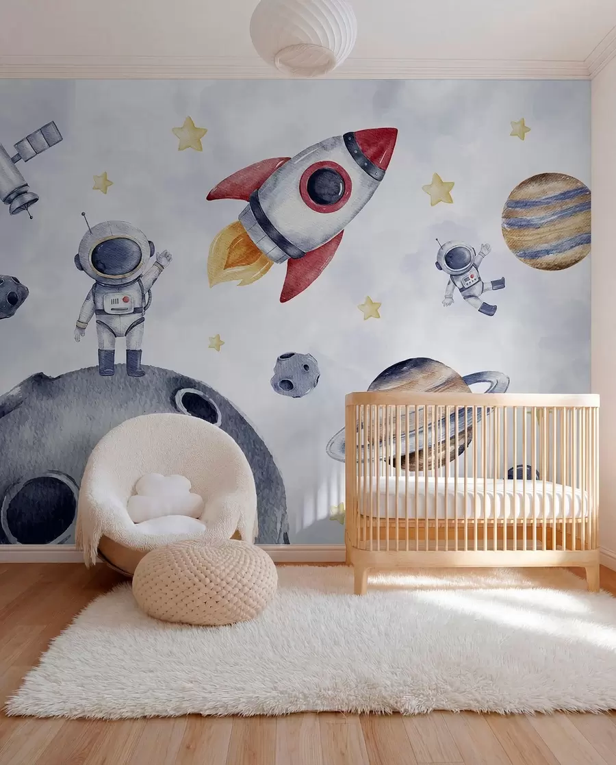Fototapet Malí astronauti v letu w01461