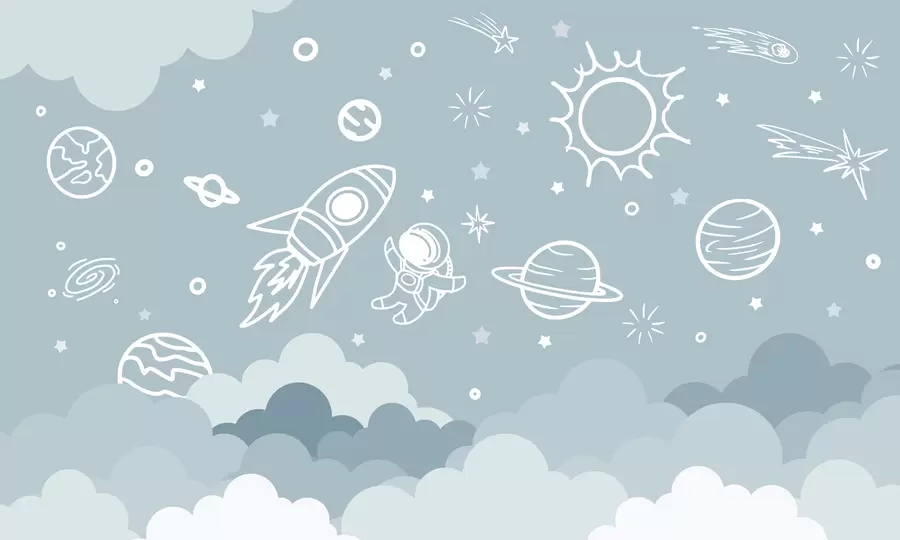 Fototapet Vesmírná planeta a astronaut w02104v1