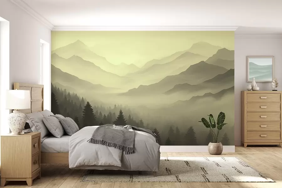 Fototapet Lesy a hory v zelených odstínech w02186v1