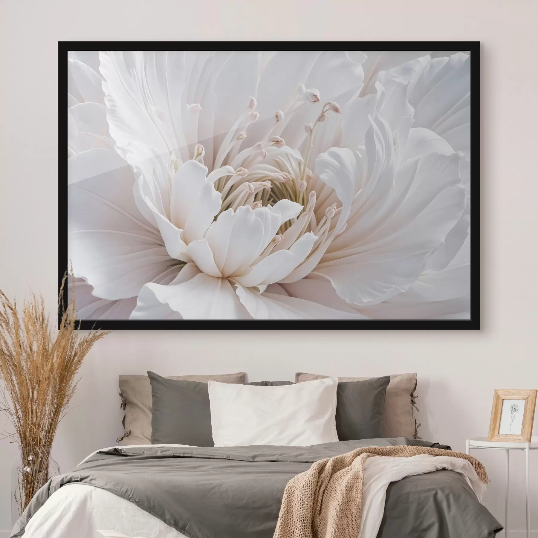 Fototapet Detailní záběr na velký, jemný pastelový květ s měkkými, vlajícími okvětními lístky f41721