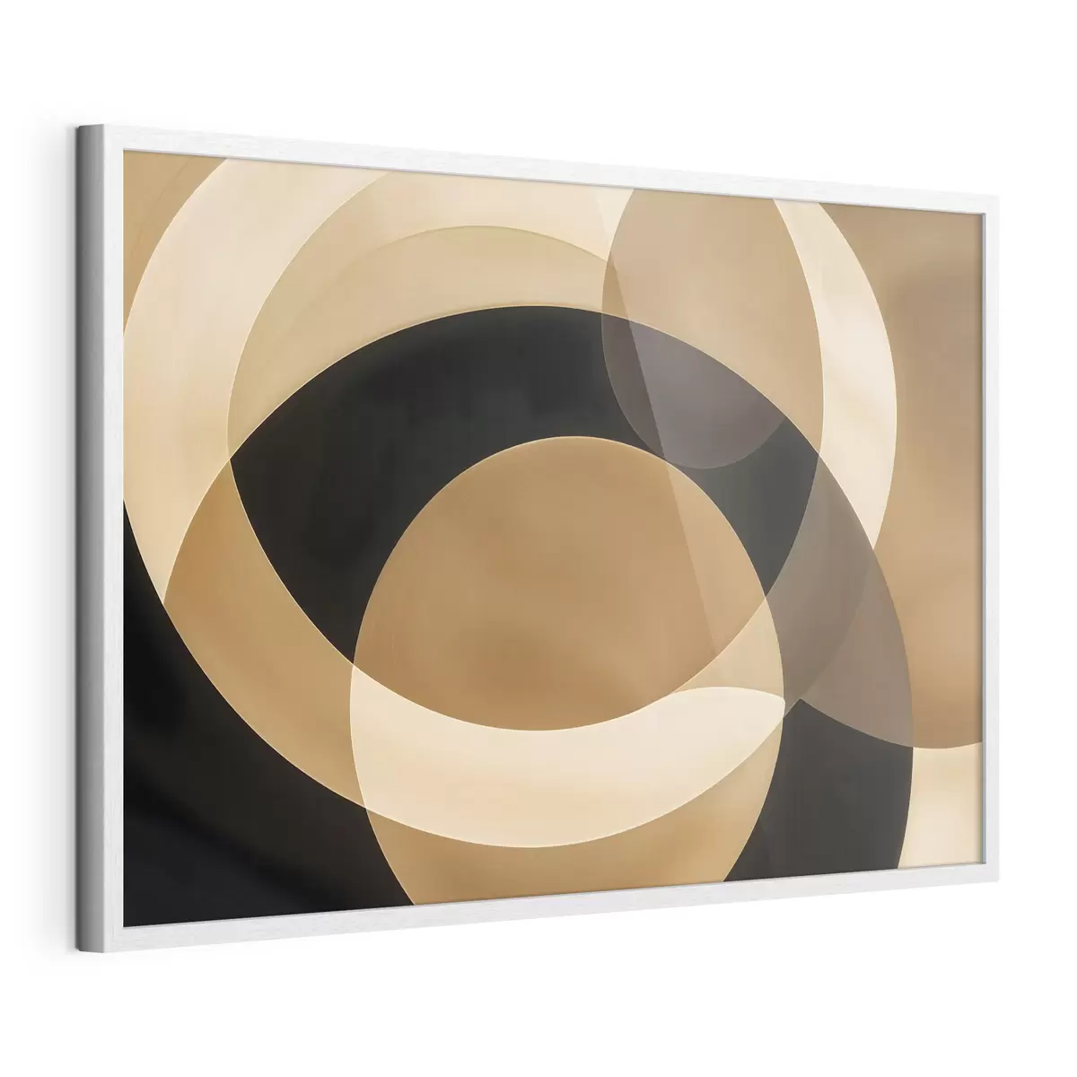 Poster Geometrické tvary v odstínech hnědé, béžové a černé vytvářejí abstraktní, minimalistickou kompozici f41741