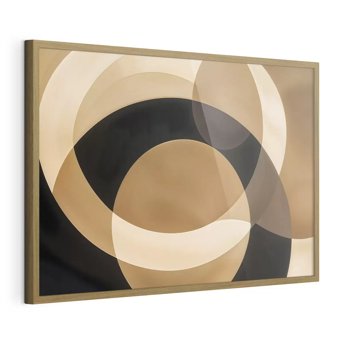 Poster Geometrické tvary v odstínech hnědé, béžové a černé vytvářejí abstraktní, minimalistickou kompozici f41741