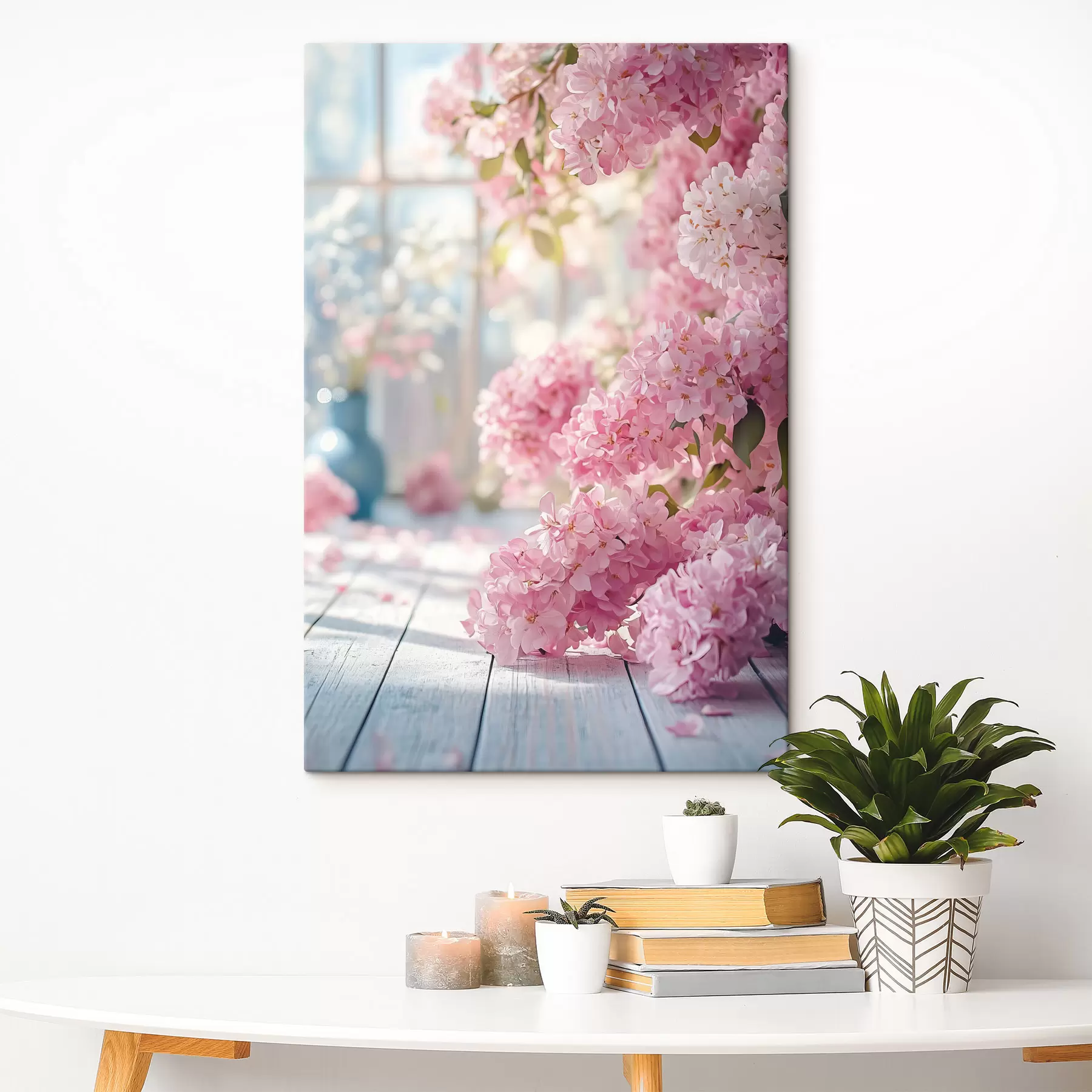 Fototapet Růžový šeřík na pozadí okna s41748