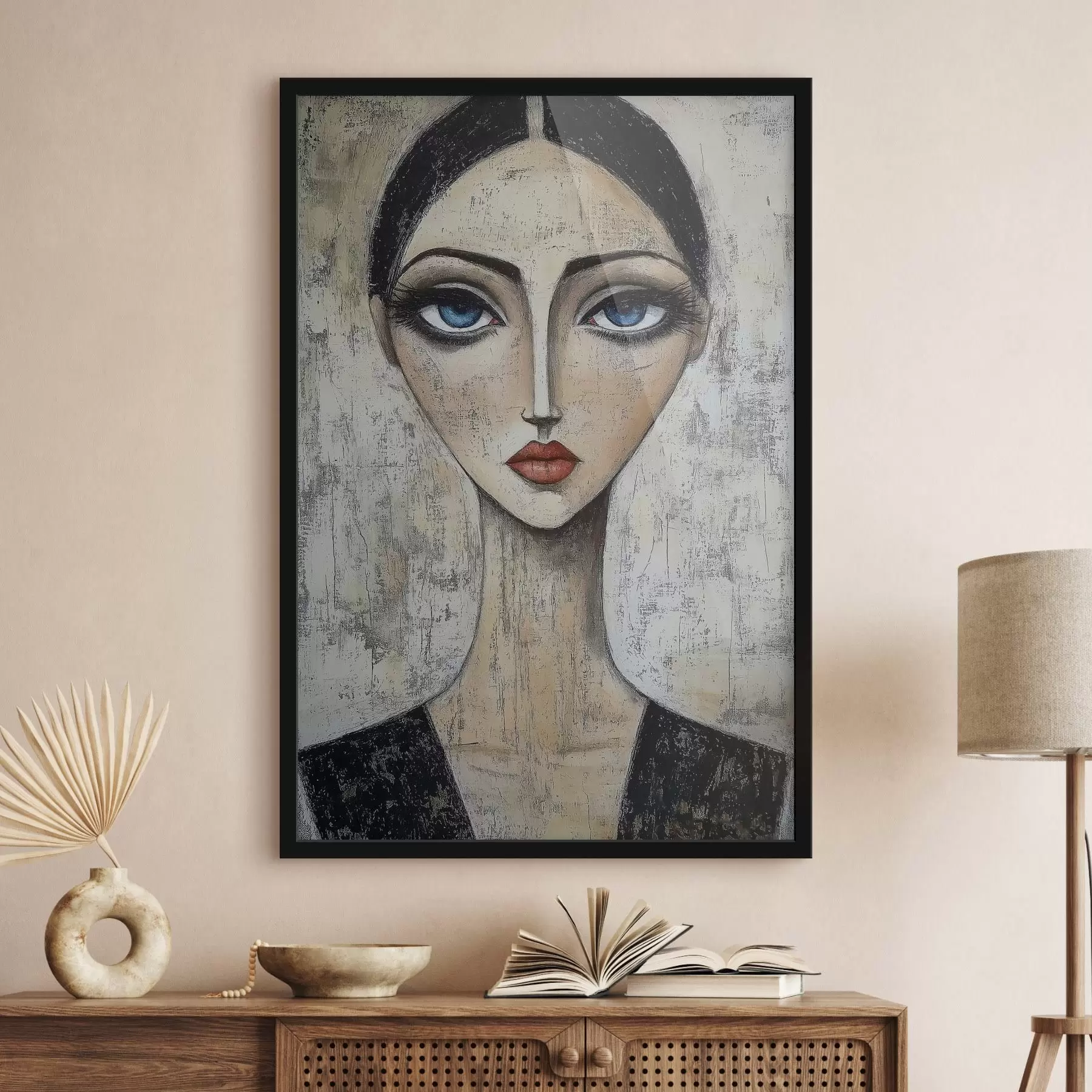 Fototapet Portrét ženy s výraznýma očima ve stylizované technice f41811