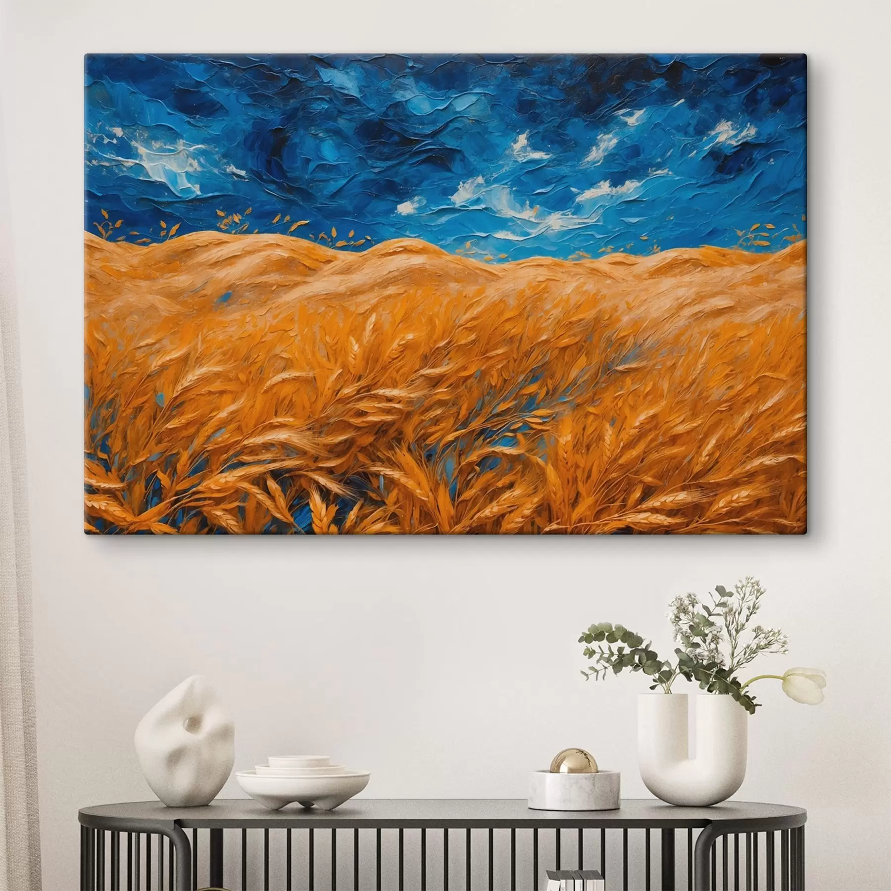 Fototapet Pšeničné pole ve stylu olejomalby s41584