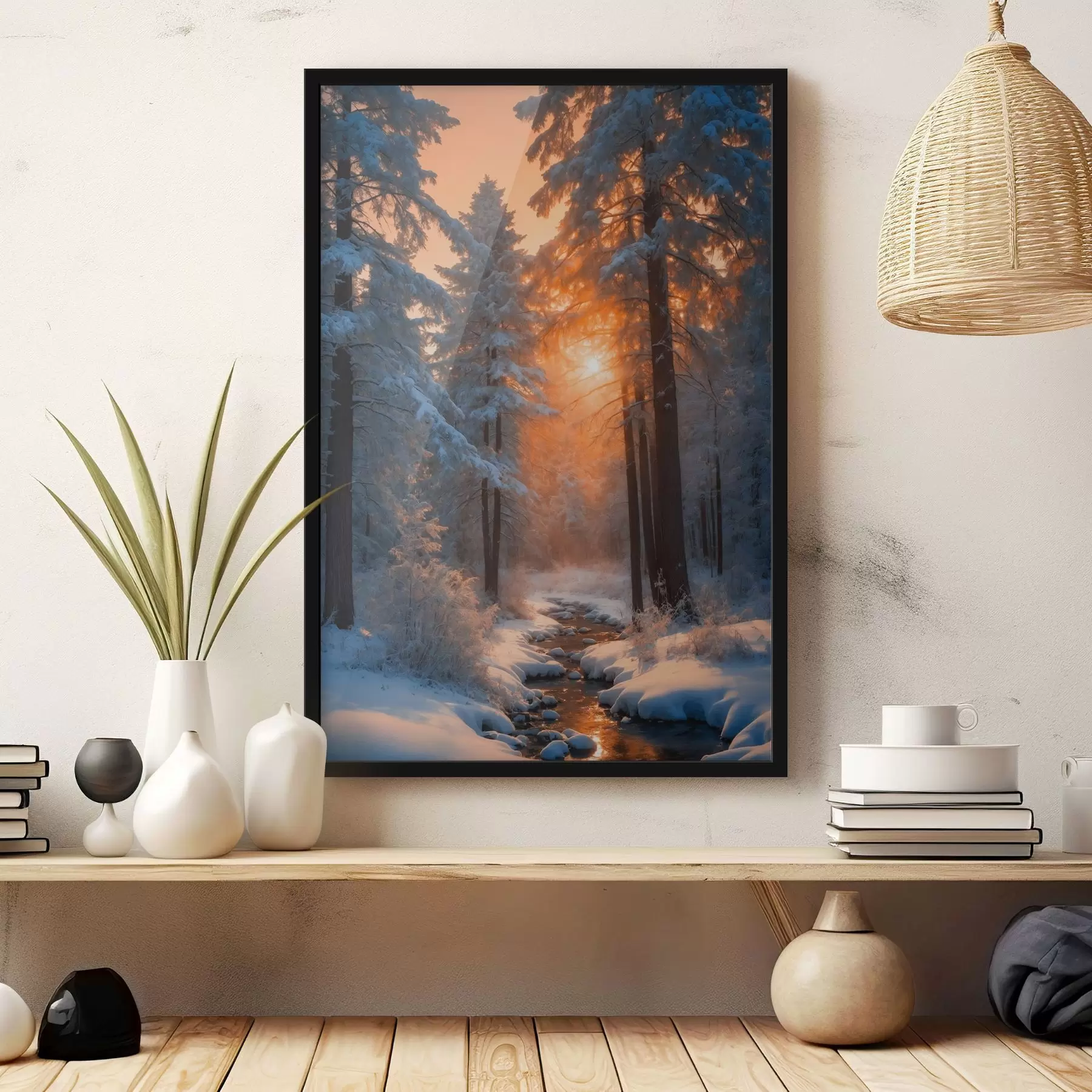 Fototapet Proud v zimě v létě f41590