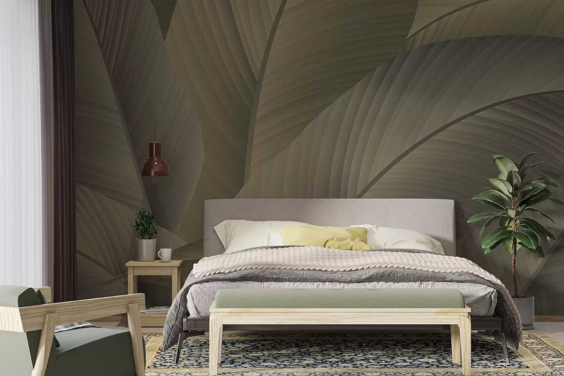 Fototapet Velké listy v hnědých barvách w02366v2