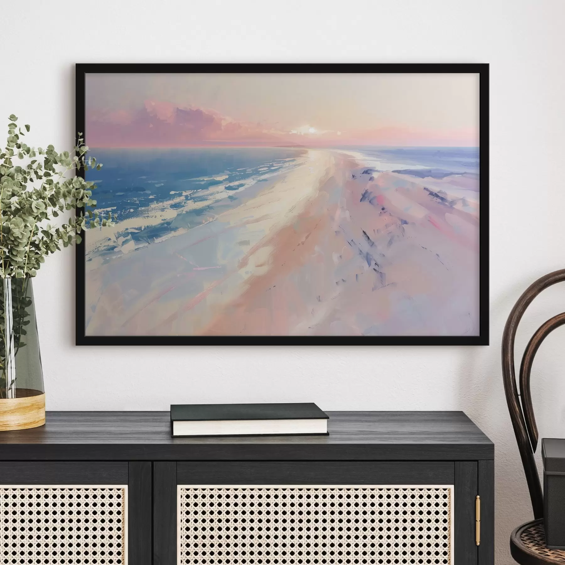 Fototapet Západ slunce nad mořem ve stylu malby f41871