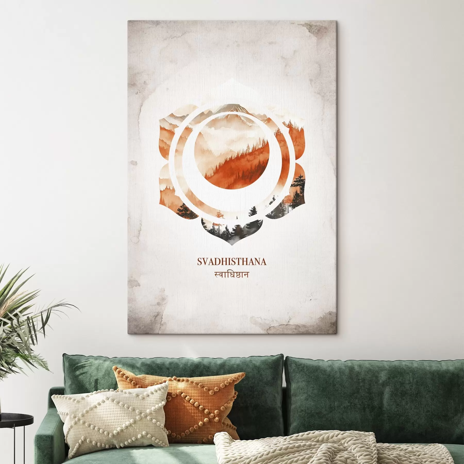 Obraz Svadhisthana čakra, oranžová čakra, esoterika, meditace, buddhismus, akvarel ve stylu hor Č. s41881