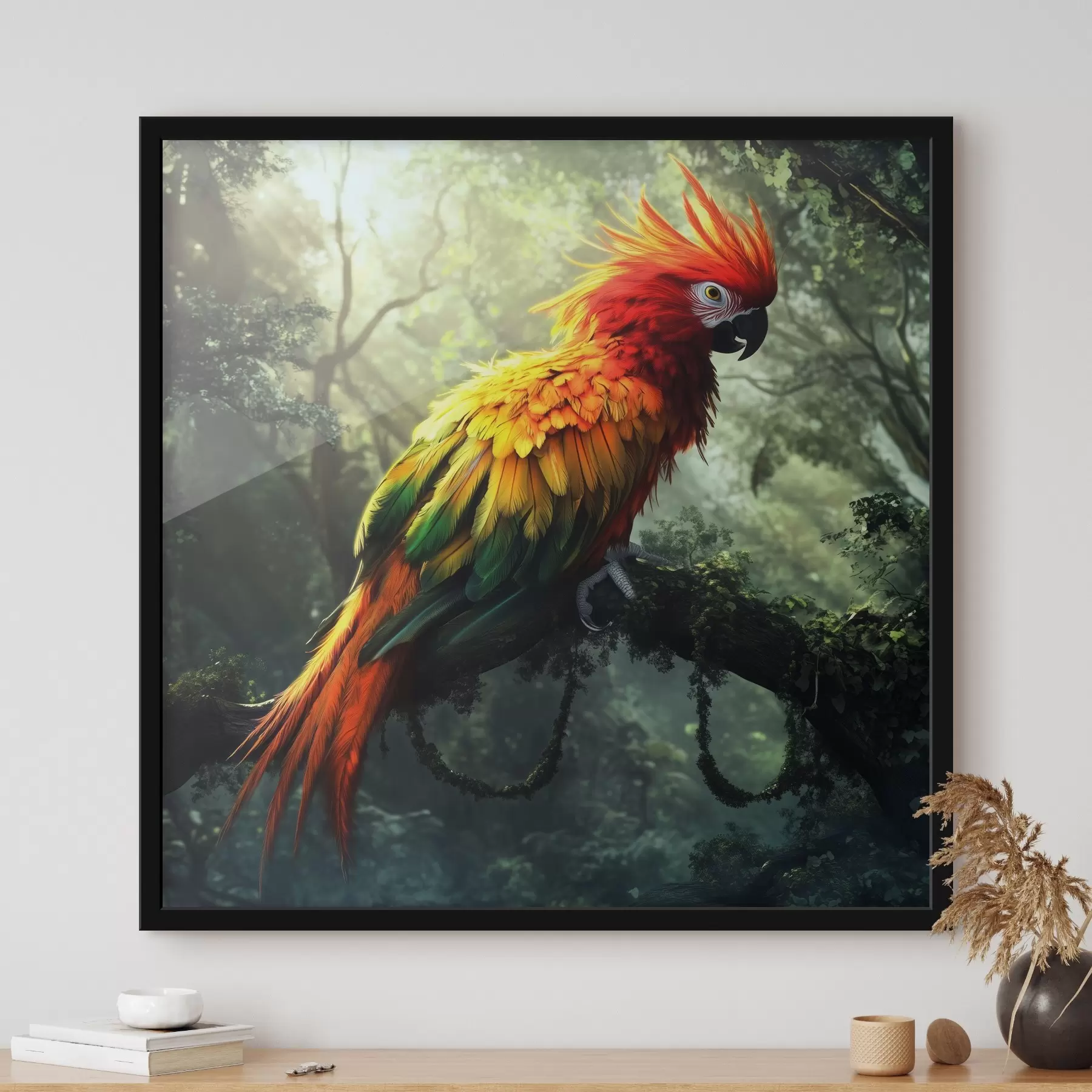 Fototapet Barevný papoušek v džungli f41967