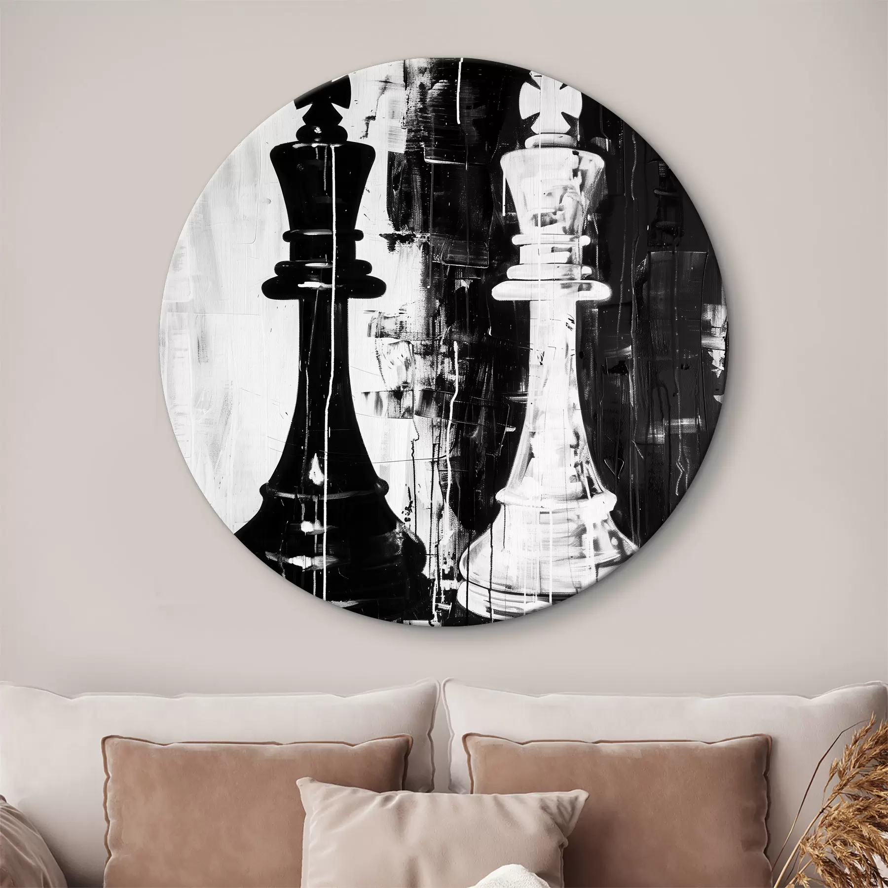 Obraz Šachová figurka v černé a bílé barvě Č. r38642