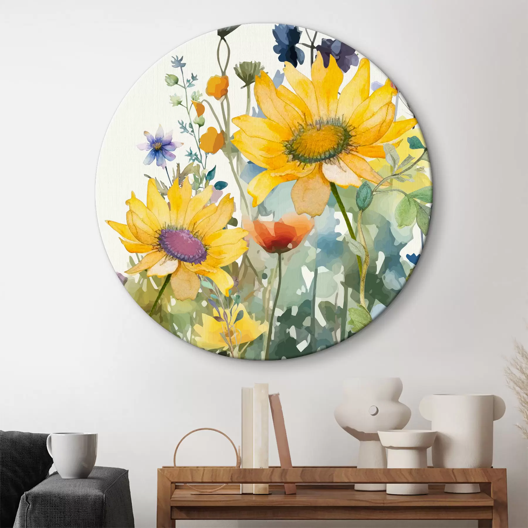 Obraz Barevné akvarelové divoké květiny Č. r39338