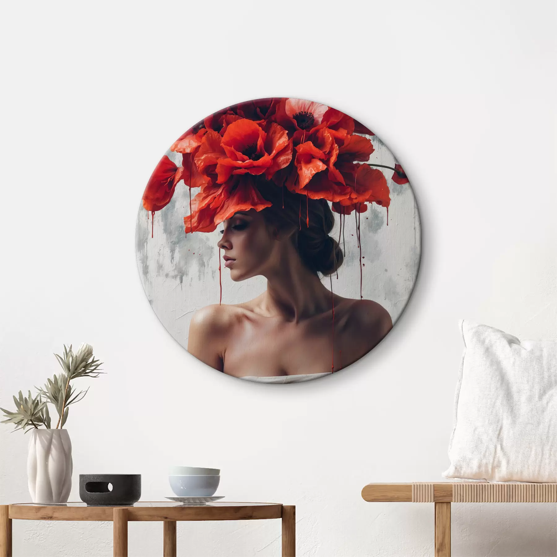 Obraz Dívka s máky na hlavě Č. r40338