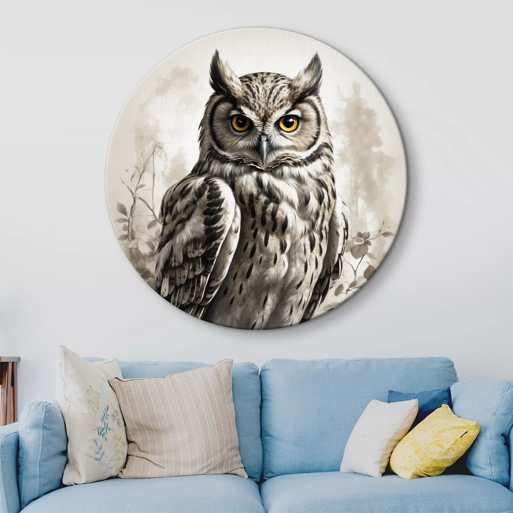 Obraz Sova na černém a bílém pozadí Č. r38118