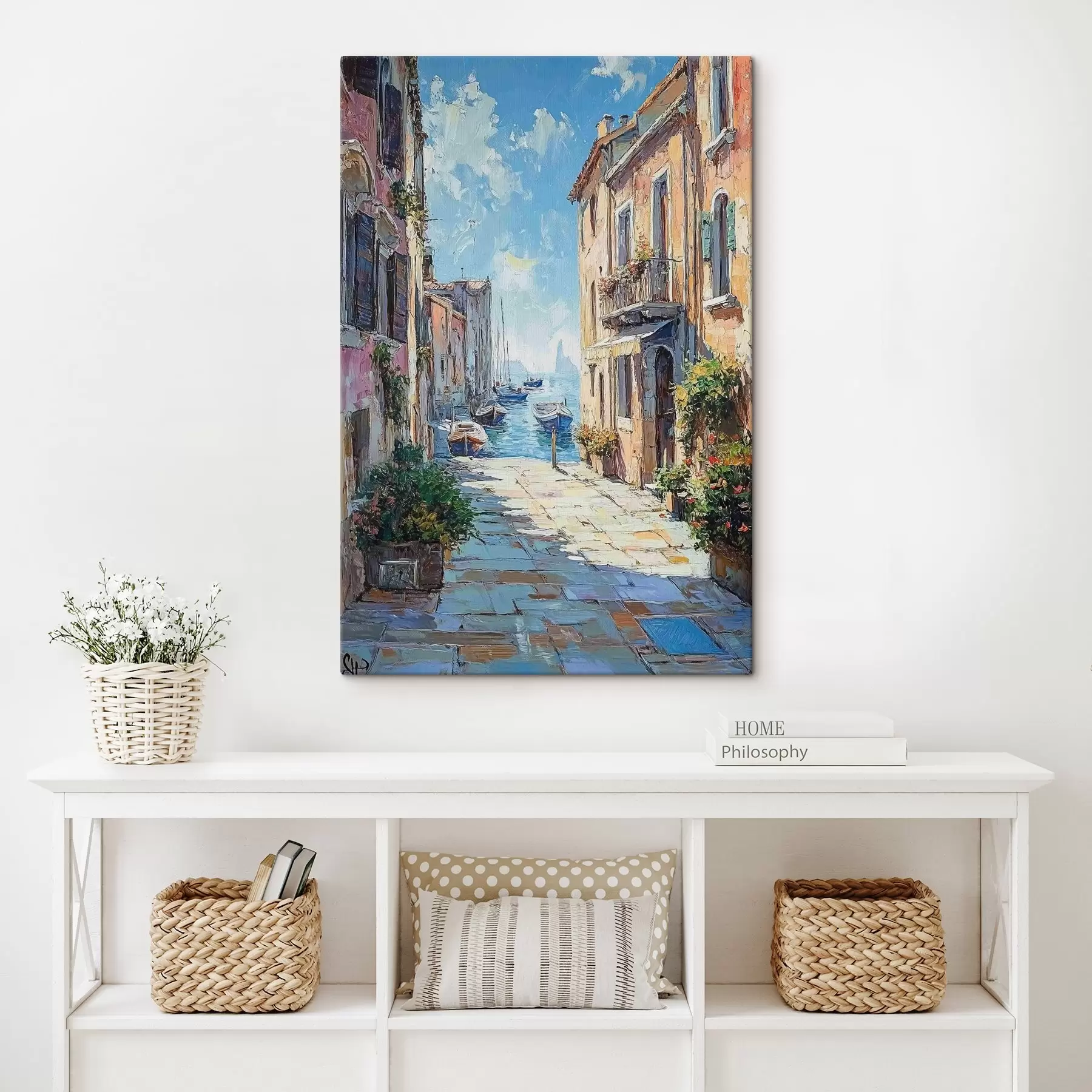 Obraz Benátská ulice ve stylu olejomalby Č. s42003