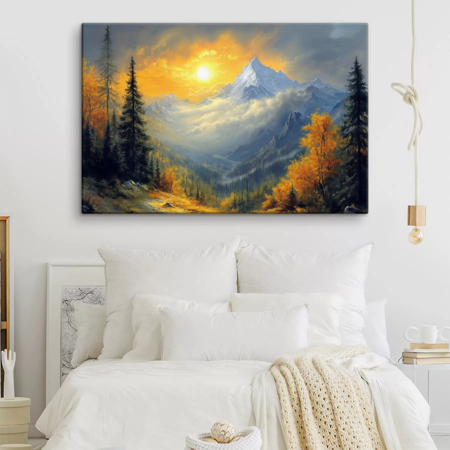 Obraz slunce nad horami na podzim Č. s42006