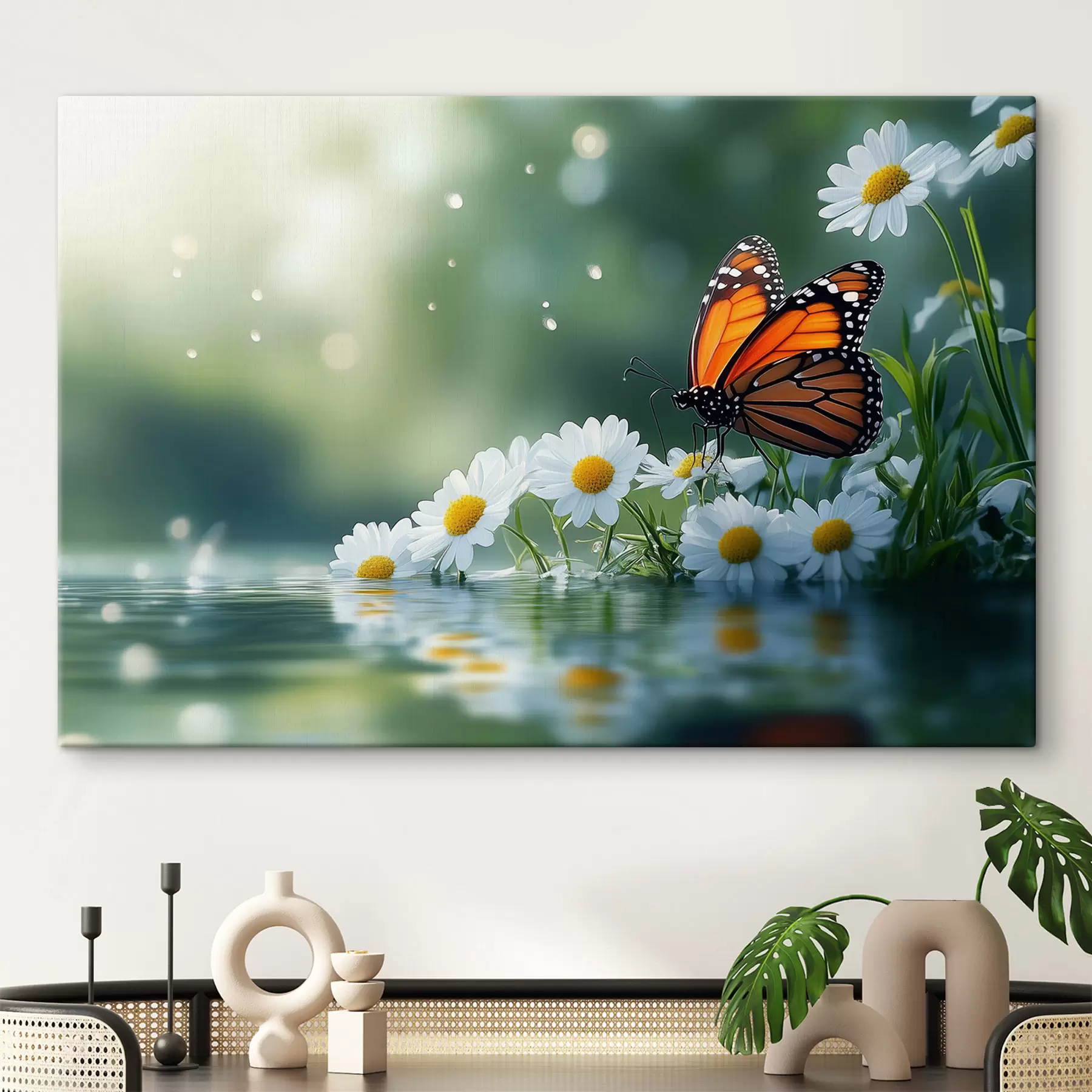 Fototapet motýl na sedmikráskách s42017