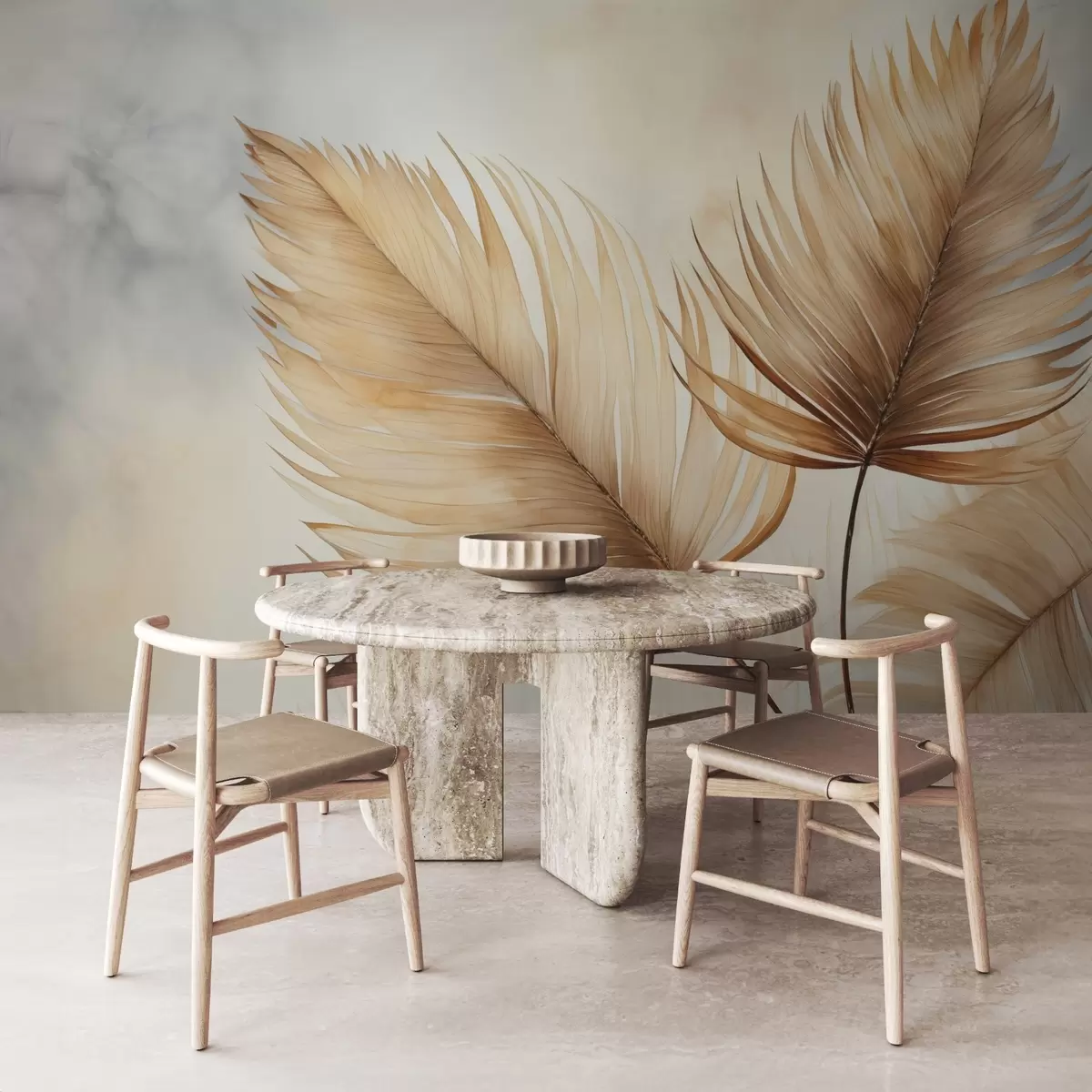 Fototapet Suchá akvarelová imitace tropických listů w02438