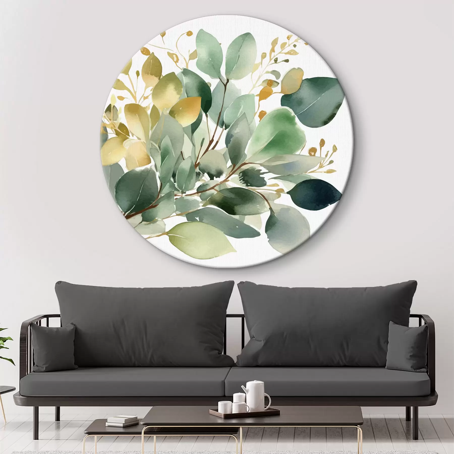 Obraz Kytice eukalyptových větví ve stylu akvarelu Č. r36365