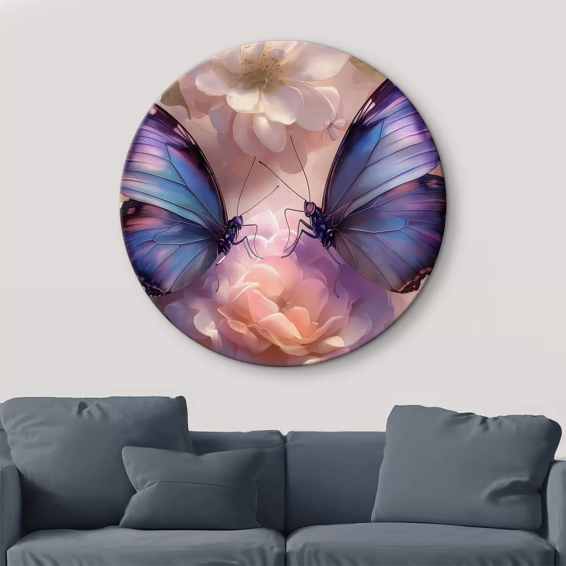 Obraz Dva motýli v květinách ve stylu akvarelu Č. r38534