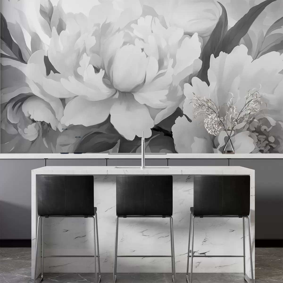 Fototapet Pivoňky v jednobarevném provedení w02416